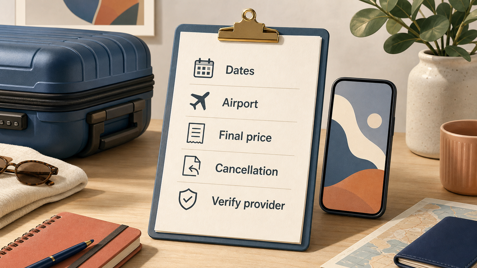 Editorial booking checklist illustration
