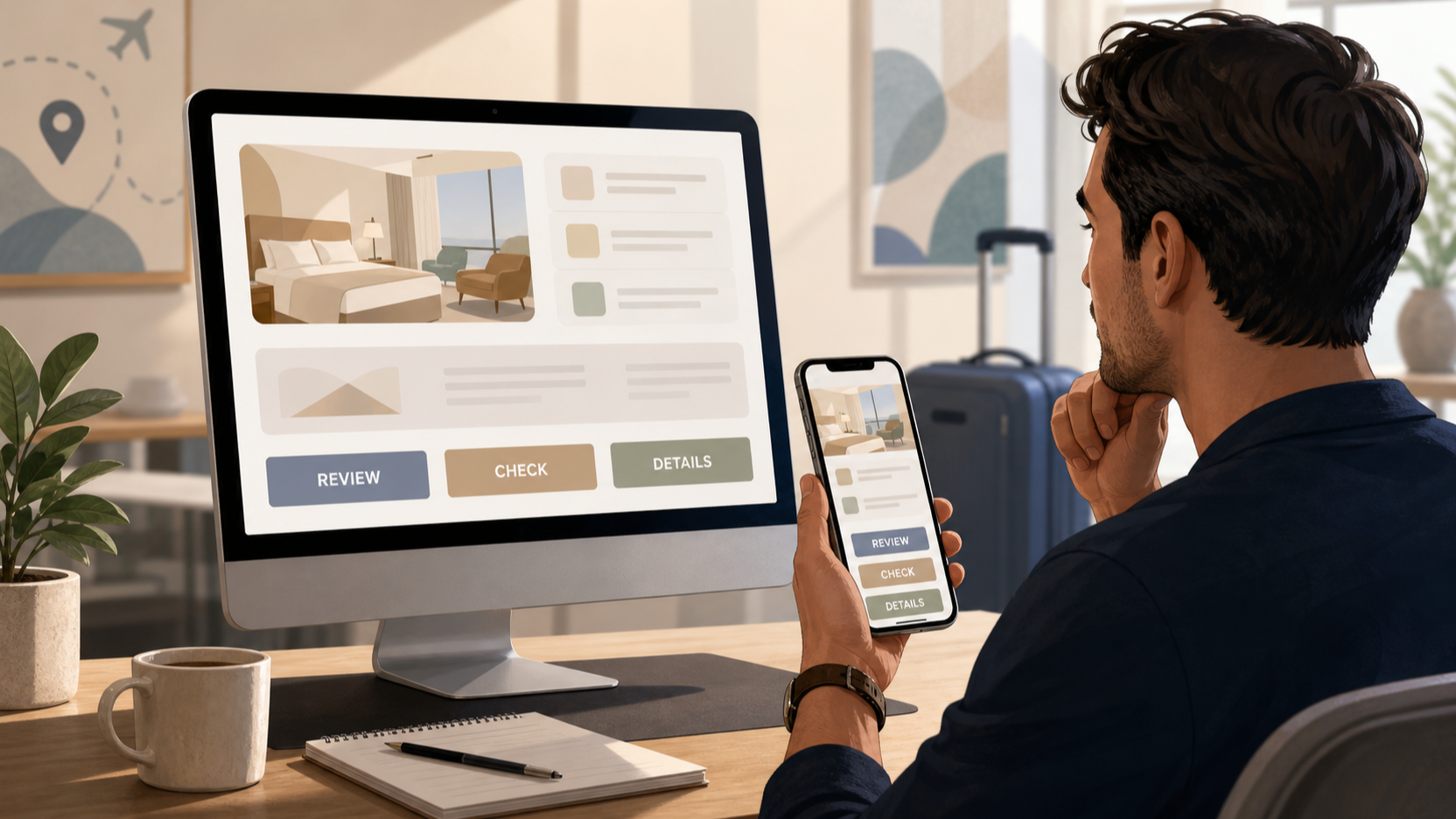 Editorial illustration for Best hotel booking sites: evidence-led picks for different kinds of trip