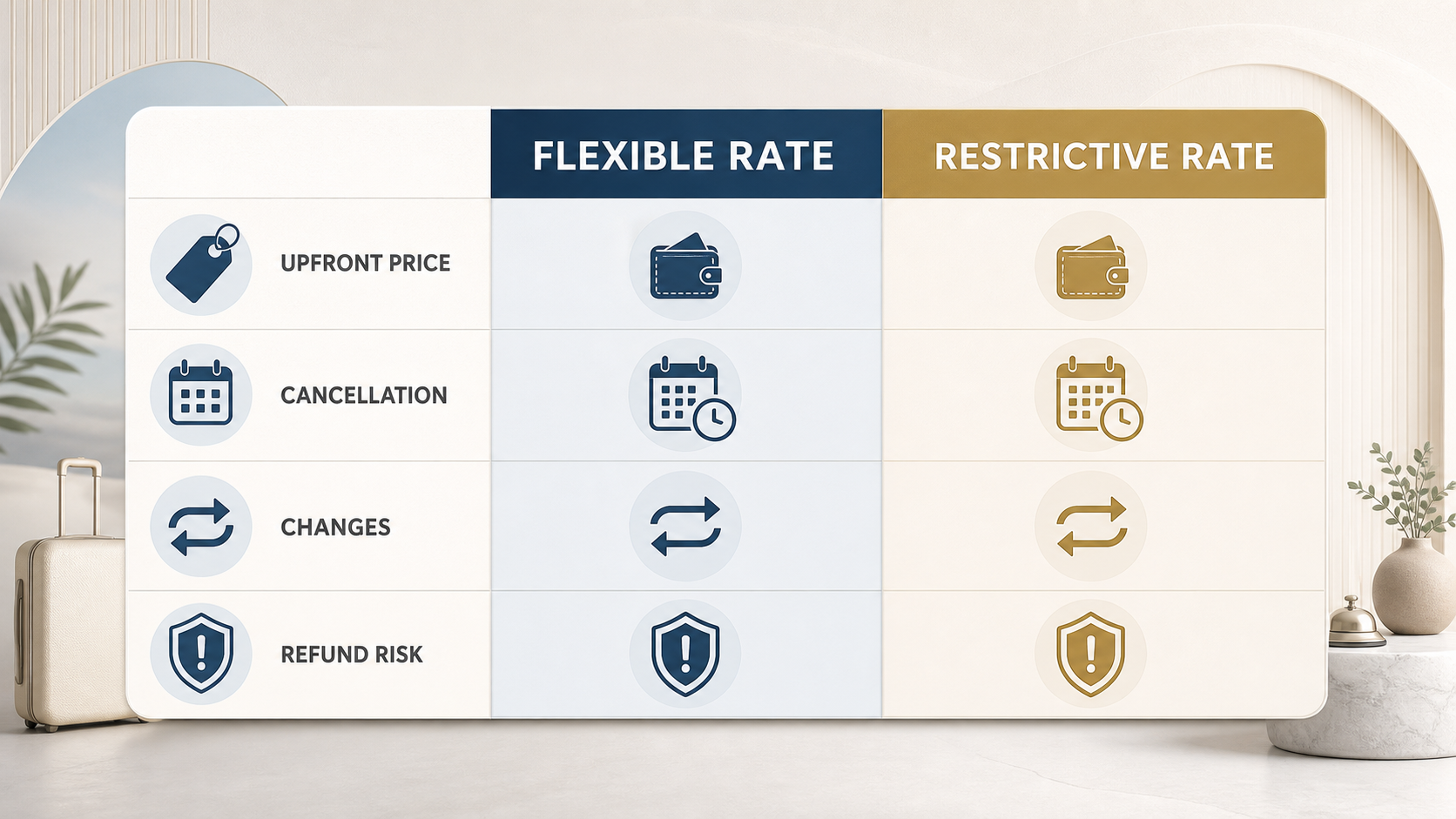 Editorial illustration for Hotel booking sites vs booking direct: how to compare the real trade-offs